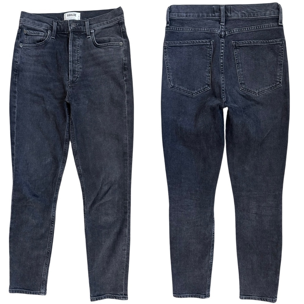 AGOLDE Gray-ish Black Nico High Rise Button Fly Slim Fit Jeans Size 25